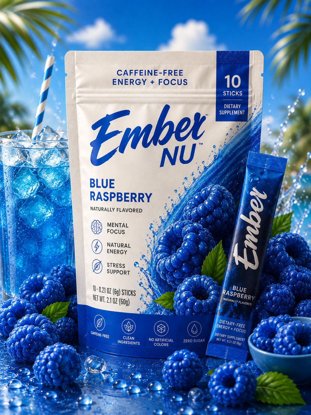 Ember Blue Raspberry stick pack